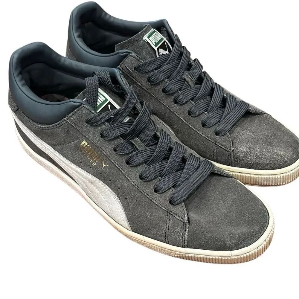 PUMA Suede Classic Sneakers – Men’s Size 12 – Gray/White